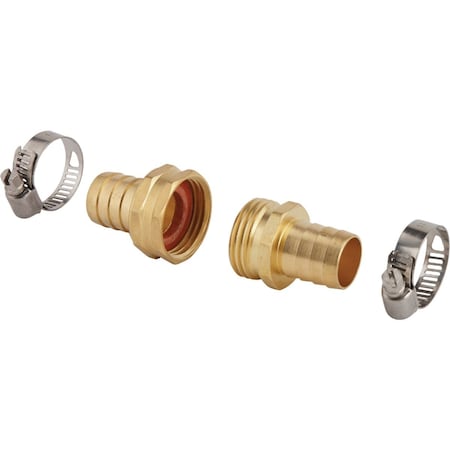 Best Garden 3/4 In. Brass Heavy-Duty Hose Mender GB9412-3/4+GB9411-3/4